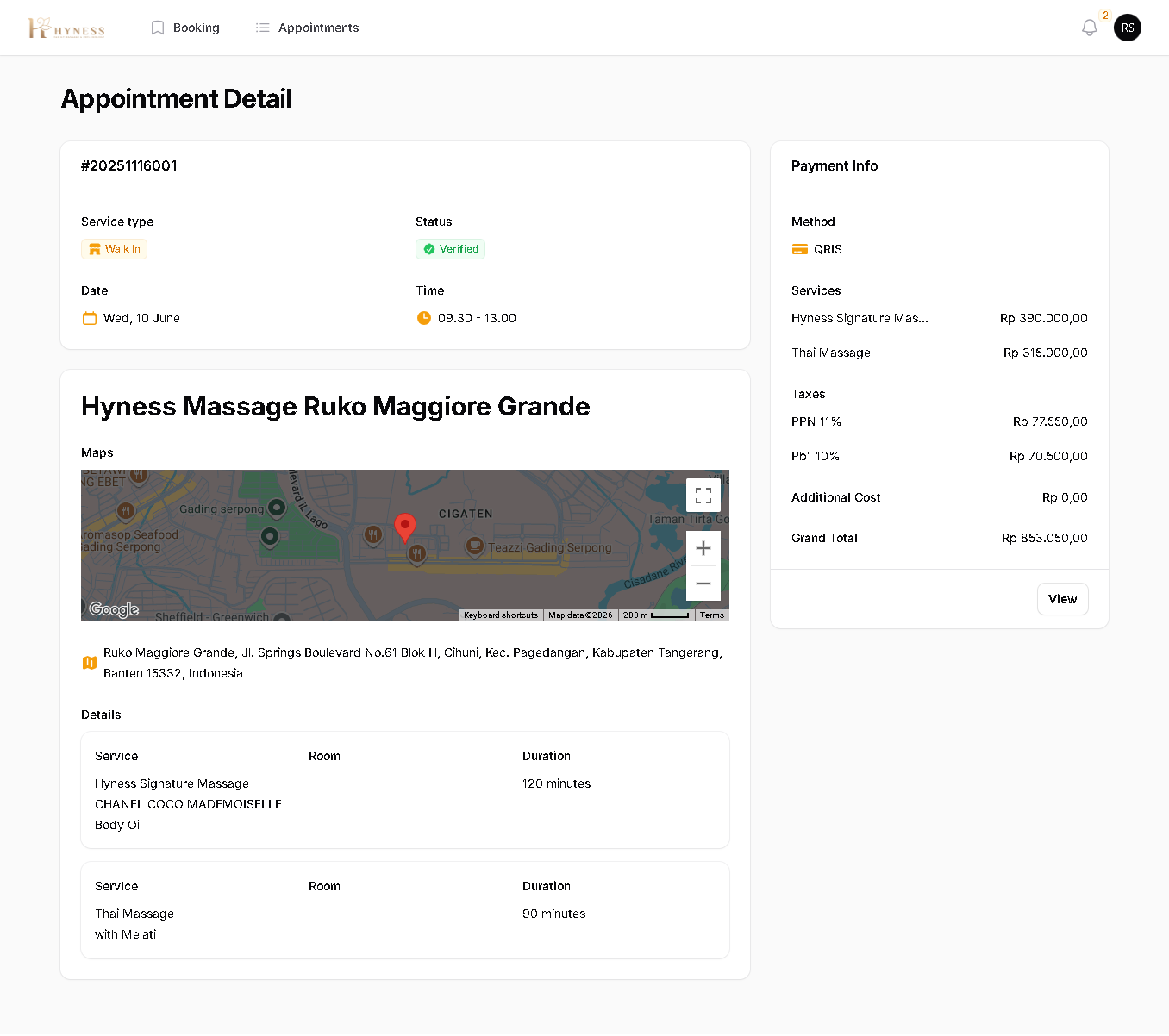Booking Detail
